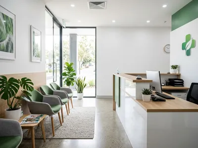 Sanova Labs modern clinic registration counter representing simple test booking